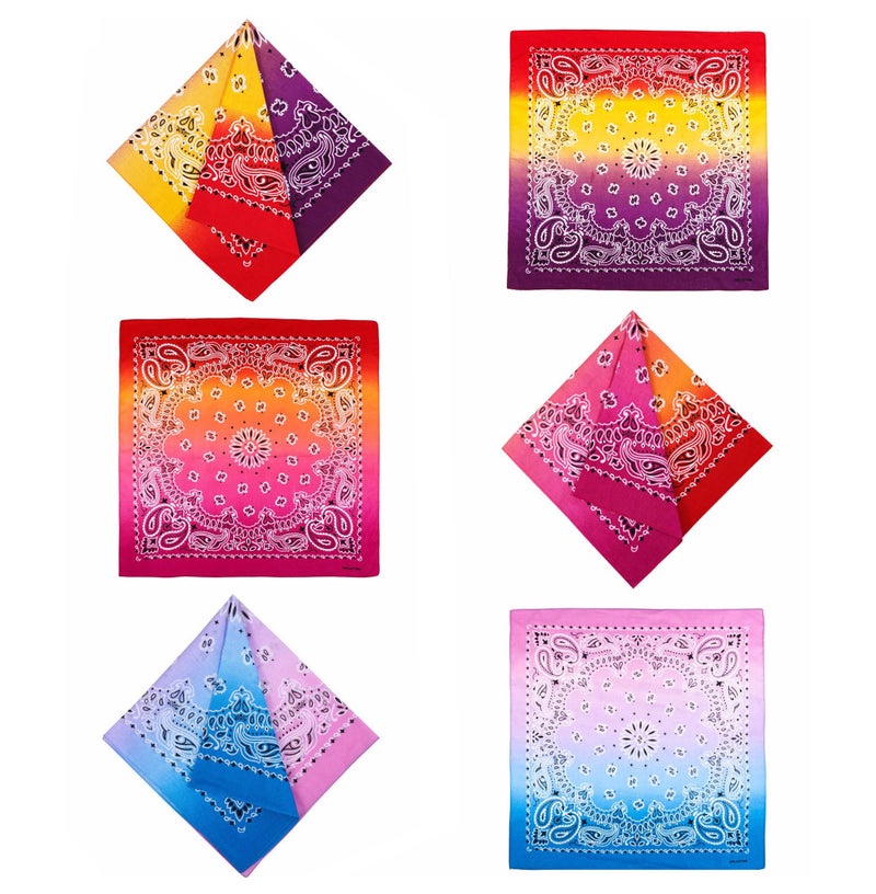 Bycc Bynn 3 Pack 100% Cotton Paisley Pattern Bandanas Face Mask Square Scarf Headwear (S- 3 Pack-Gradient 1) - Image 3